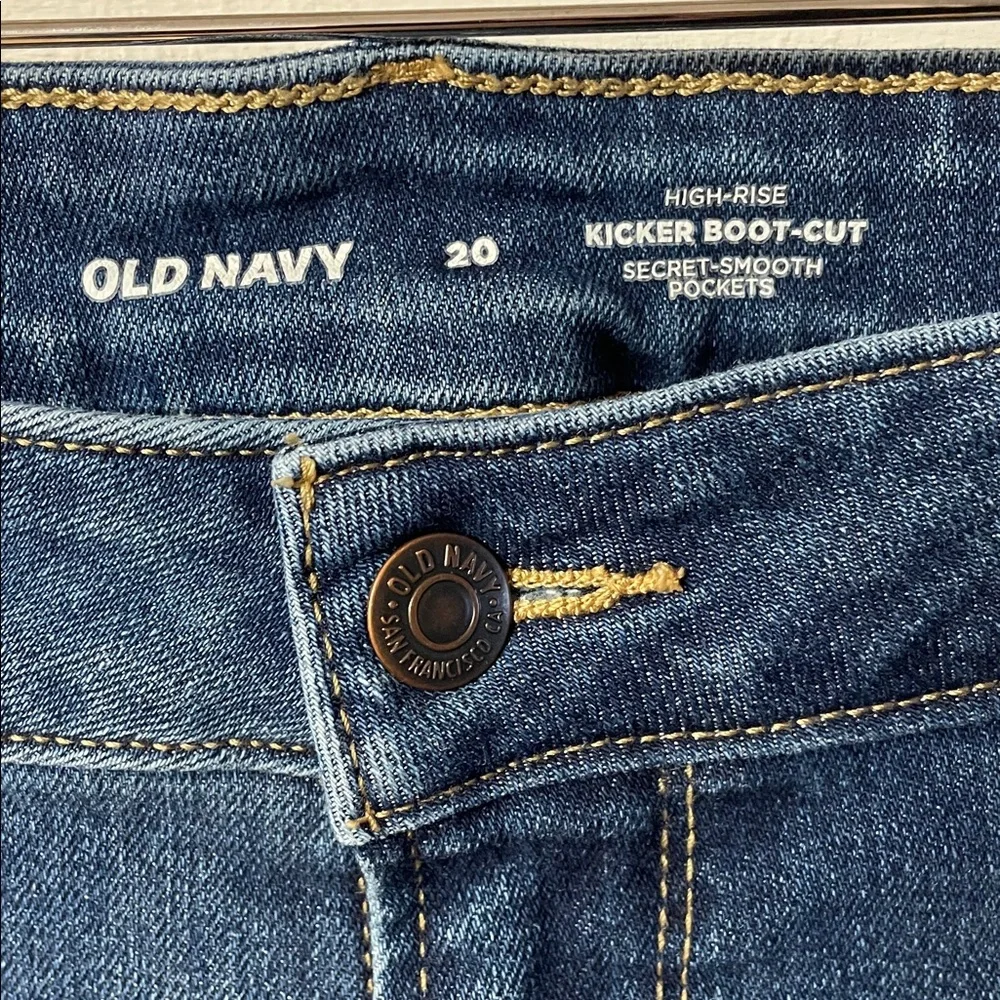 Old Navy high rise kicker boot cut blue jeans women’s size 20 - Picture 5 of 14